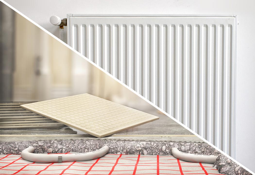 Heating with radiant panels or radiators