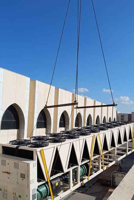 positioning Clivet chiller on Tripoli Tower