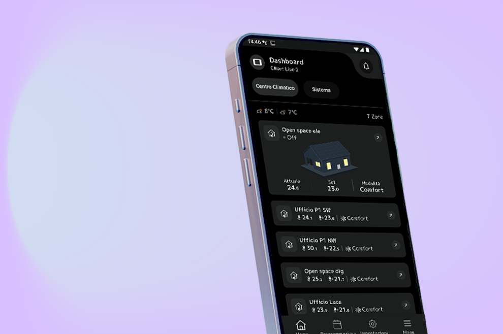 CONTROL4 NRG by Clivet: simple comme un clic. Photo téléphone avec l'application Clivet Eye.