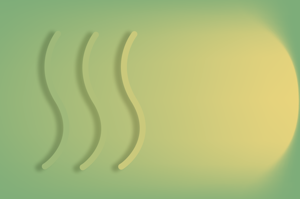 Graphisme de lignes d’eau chaude sur fond vert, l’eau chaude à votre service