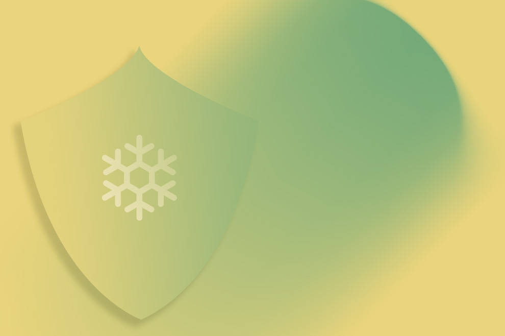 CONSOLE 3 : fini les frissonnements, bouclier et symbole de glace stylisés