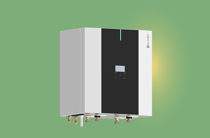 SPHERA EVO 2.0 BOX product, combines a heat pump for heating and cooling.